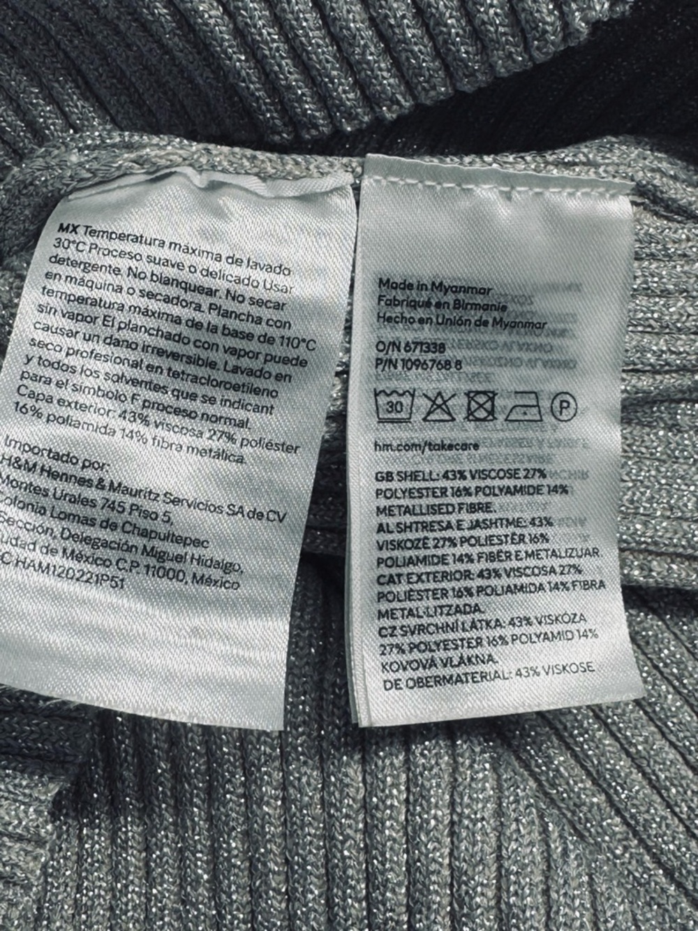 H&M Silver Ribbed Metallic Knit Top - Picture 7 of 8